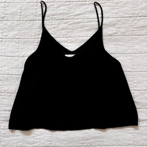 Carly Jean Los Angeles Black BETH boxy Crop Top